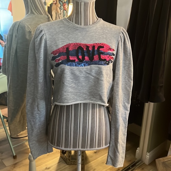 Zara Tops - Zara, crop sweatshirt, says “Love”, size small